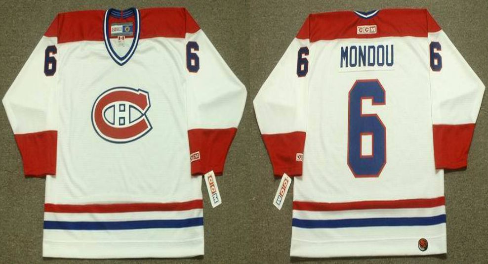 2019 Men Montreal Canadiens #6 Mondou White CCM NHL jerseys